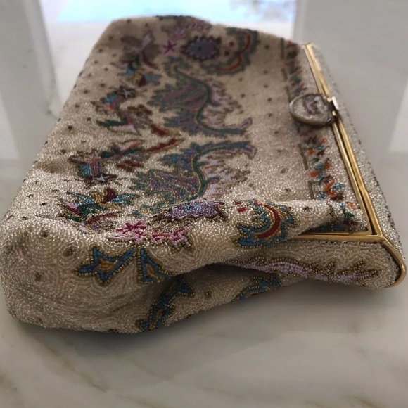 BASS BY JOSEF VINTAGE HANDMADE BEADED CLUTCH - Picture 6 of 16